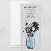 Save The Date Pot Mason Rustique & Fleurs Sauvages Enregistrer l (Devant / Derrière)