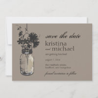 Pot Mason Vintage & Fleurs Sauvages Enregistrez la