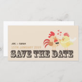 Save The Date Poulets Mariages de ferme Enregistrer la date de l (Devant / Derrière)