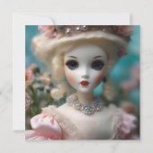 Save The Date Poupée Vintage bleue, (Dos)