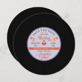 Save The Date Pour Sheliza : Disque Vinyle Rétro Ciel Orange Ble (Devant / Derrière)