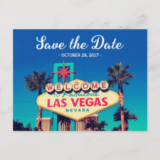 Save the Date - Prachtige Retro Las Vegas Foto Aankondigingskaart