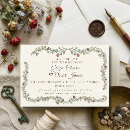 Save The Date Prairie Botanique de Fleurs Sauvages Coquette