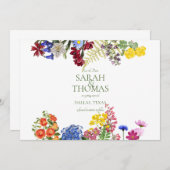 Save The Date Prairie de fleurs sauvages Mariage printanier fleu (Devant / Derrière)