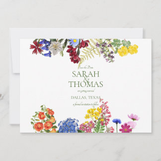 Save The Date Prairie de fleurs sauvages Mariage printanier flor