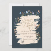 Save The Date Pré-annonce de mariage de prairie de fleurs sauvag (Devant)