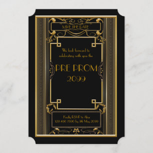 Save The Date Pré PromJunior, grand Gatsby, or, noir