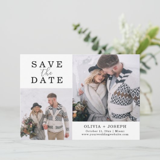 Save The Date Préciser | Deux Mariages Photo Enregistrer La Date (Debout devant)