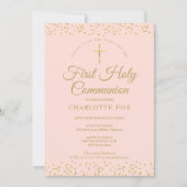 Save The Date Première Sainte Communion Blush Pink Gold Dust Pho (Devant)