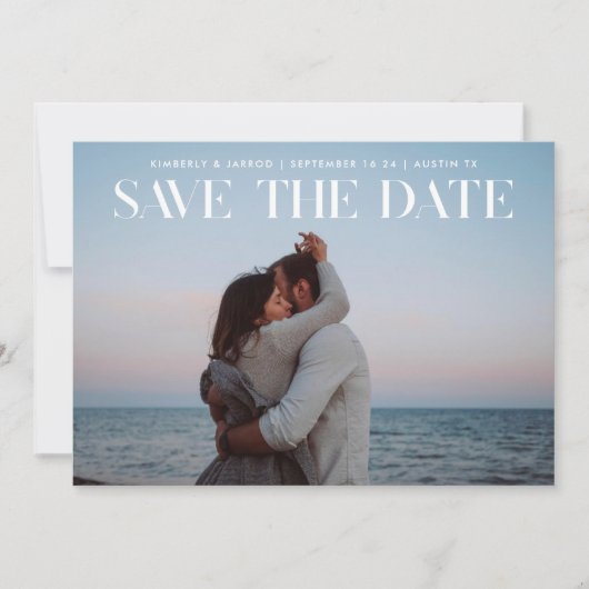 Save The Date Premium Modern TRENDY Text Photo DESIGNER Enregist (Devant)