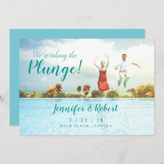 Save The Date Prendre le Plunge Summer Fun Enregistrer la date (Devant / Derrière)