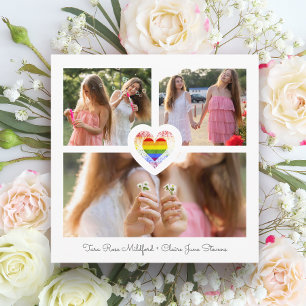Save The Date Pride Coeur arc-en-ciel Lesbian Mariage gay 3 Phot