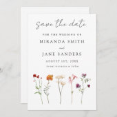 Save The Date Pride lesbienne Fleur sauvage minimale Mariage flo (Devant / Derrière)