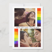Save The Date Pride Rainbow Flag Lesbian Gay Wedding 2 Photos (Devant)