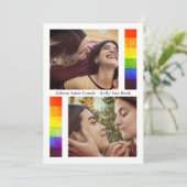 Save The Date Pride Rainbow Flag Lesbian Gay Wedding 2 Photos (Debout devant)