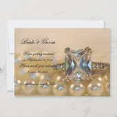 Save The Date Princess Diamond Ring Pearls Wedding Enregistrer l (Devant)