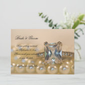 Save The Date Princess Diamond Ring Pearls Wedding Enregistrer l (Debout devant)