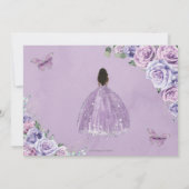 Save The Date Princesse Brown Lilac Floral Quinceanera (Dos)
