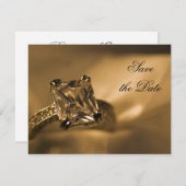 Save The Date Princesse Coupe Diamond Ring Mariage Enregistrer l (Devant / Derrière)