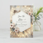 Save The Date Printable Romance Mason Jar Mariage (Debout devant)
