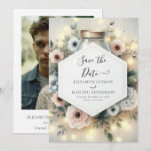 Save The Date Printable Romance Mason Jar Mariage (Devant / Derrière)