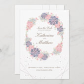 Save The Date Printemps Aquarelle Succulents Mariage Enregistrer (Devant / Derrière)