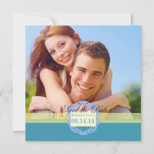 Save The Date Printemps bleu enregistrer la date (Devant)