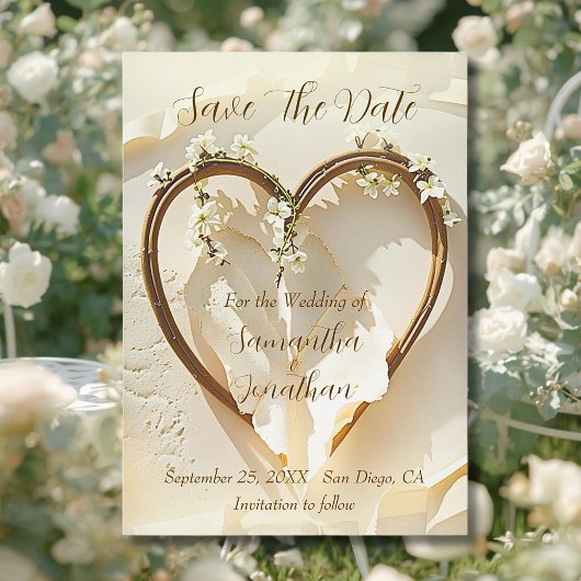 Save The Date Printemps ensoleillé du cœur