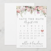 Save The Date Printemps Floral Enregistrer le calendrier de la d (Devant / Derrière)