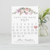 Save The Date Printemps Floral Enregistrer le calendrier de la d (Debout devant)