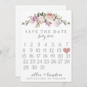 Save The Date Printemps Floral Enregistrer le calendrier de la d (Devant / Derrière)