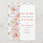 Save The Date Printemps Floral Fleurs mariage Enregistrer la dat (Devant / Derrière)