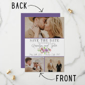 Save The Date Printemps Floral Purple Peach Enregistrer La Date