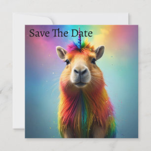 Save The Date Prismhorn : La Licorne Capybara arc-en-ciel
