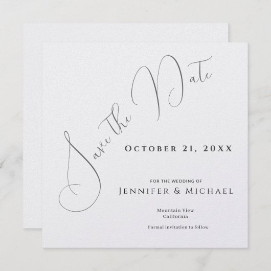 Save The Date Professional Minimalist Modern Plain Simple (Devant / Derrière)