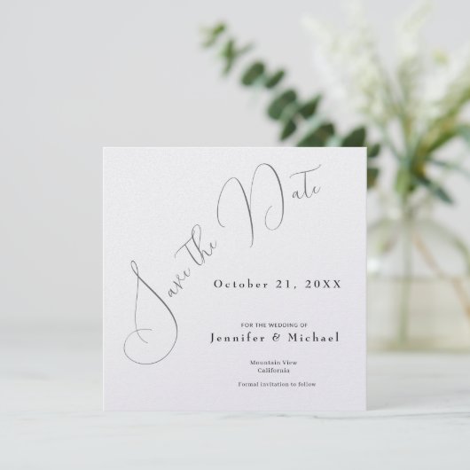 Save The Date Professional Minimalist Modern Plain Simple (Debout devant)