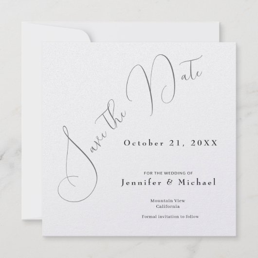 Save The Date Professional Minimalist Modern Plain Simple (Devant)