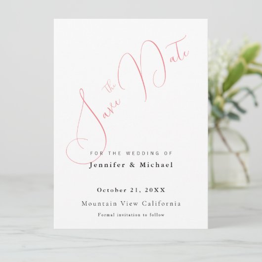 Save The Date Professional Minimalist Plain Modern (Debout devant)