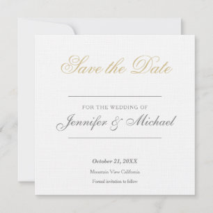 Save The Date Professionnel de mariage minimaliste