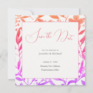 Save The Date Professionnel de mariage Minimaliste Floral Mignon