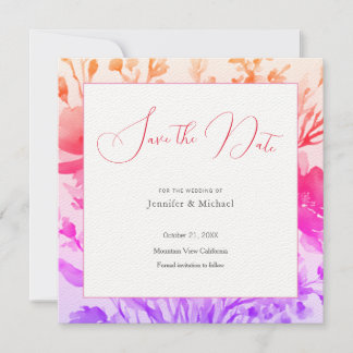 Save The Date Professionnel de mariage Minimaliste Floral Mignon