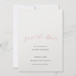 Save The Date Professionnel de mariage minimaliste moderne perle