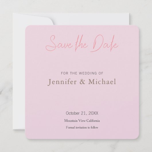 Save The Date Professionnel de mariage Minimaliste Simple (Devant)