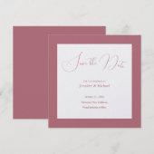 Save The Date Professionnel du mariage couleur or rose minimalis (Devant / Derrière)