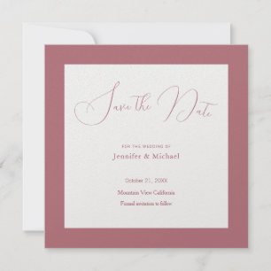 Save The Date Professionnel du mariage couleur or rose minimalis
