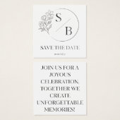 Save the Date Profile Card Elegant Wedding card (Devant & derrière)