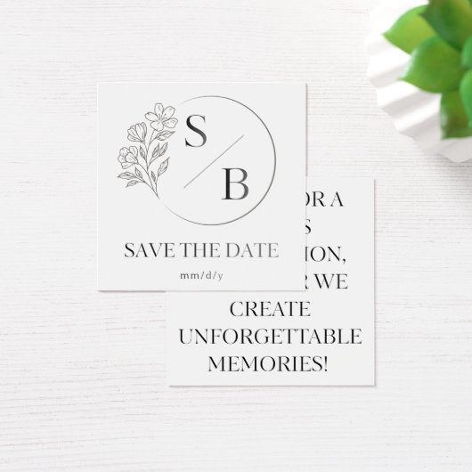Save the Date Profile Card Elegant Wedding card (Bureau)