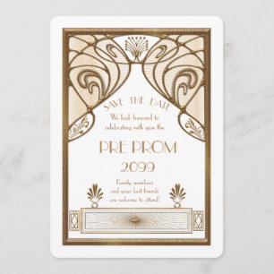 Save The Date Prom Junior, Grand Gatsby, Or, blanc