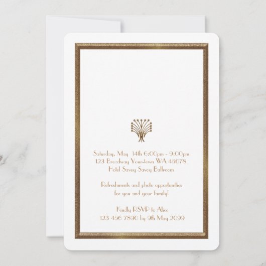 Save The Date Prom Junior, Grand Gatsby, Or, blanc (Dos)