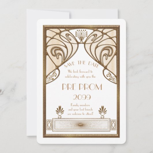 Save The Date Prom Junior, Grand Gatsby, Or, blanc (Devant)
